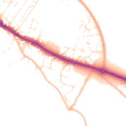 Daytime road noise heatmap for TA24 6LJ