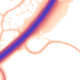 Daytime road noise heatmap for TA3 5DG