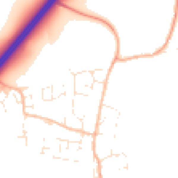 Daytime road noise heatmap for TA3 5DY