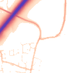 Daytime road noise heatmap for TA3 5EB