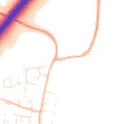 Daytime road noise heatmap for TA3 5ED