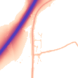 Daytime road noise heatmap for TA3 5EU