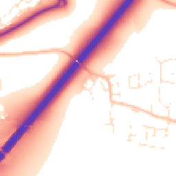 Daytime road noise heatmap for TA3 5FB