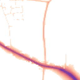 Daytime road noise heatmap for TA3 5JB