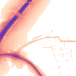 Daytime road noise heatmap for TA3 5JS