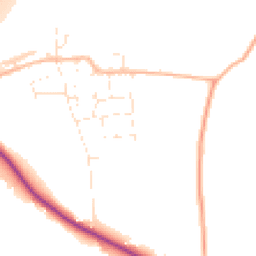 Daytime road noise heatmap for TA3 5JZ