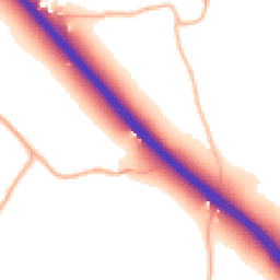 Daytime road noise heatmap for TA3 5NG