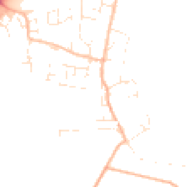 Daytime road noise heatmap for TA3 5QG