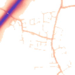 Daytime road noise heatmap for TA3 5QL