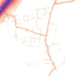 Daytime road noise heatmap for TA3 5QS