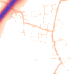 Daytime road noise heatmap for TA3 5QU