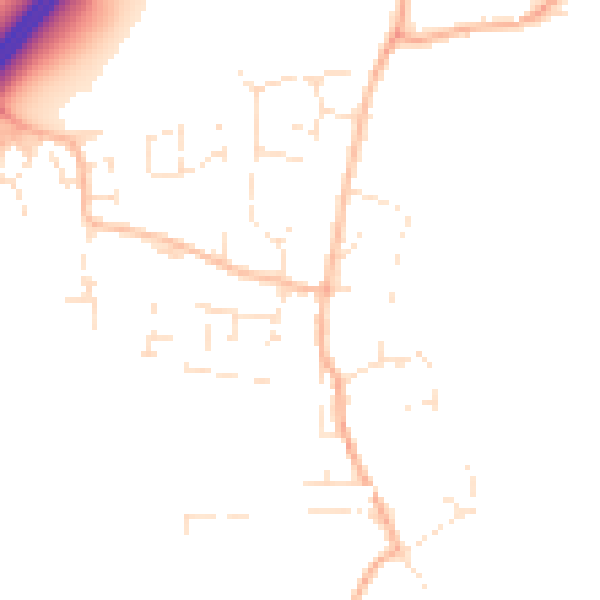 Daytime road noise heatmap for TA3 5RB