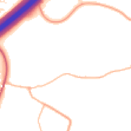 Daytime road noise heatmap for TA3 7BJ