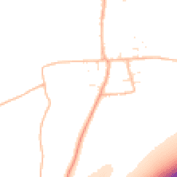 Daytime road noise heatmap for TA3 7JQ