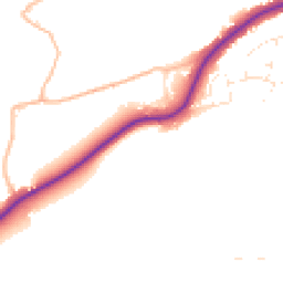Daytime road noise heatmap for TA4 1FL