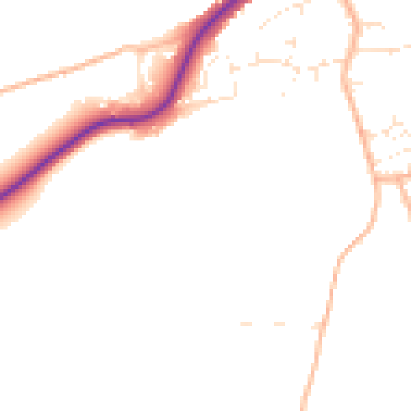 Daytime road noise heatmap for TA4 1FN