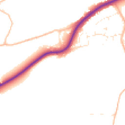 Daytime road noise heatmap for TA4 1FW