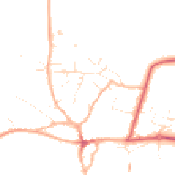 Daytime road noise heatmap for TA4 2DY