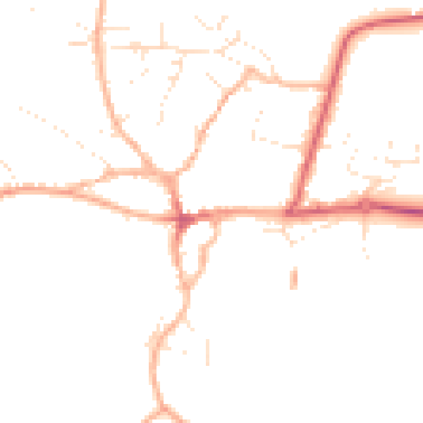 Daytime road noise heatmap for TA4 2LR