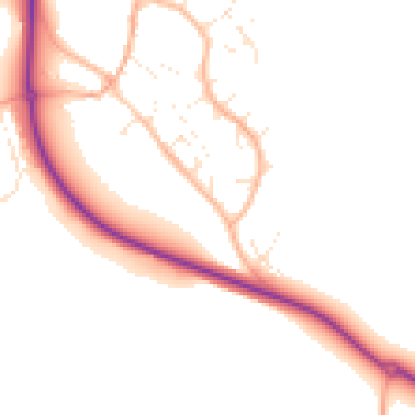Daytime road noise heatmap for TA4 3FJ