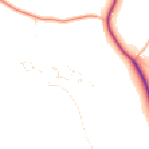 Daytime road noise heatmap for TA4 3QU
