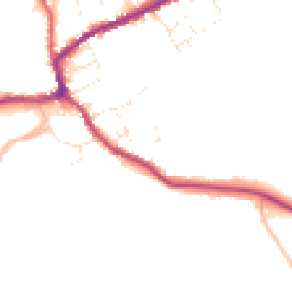 Daytime road noise heatmap for TA4 4PH