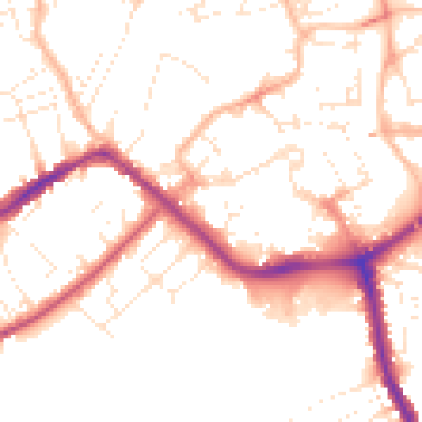 Daytime road noise heatmap for TA6 3AJ