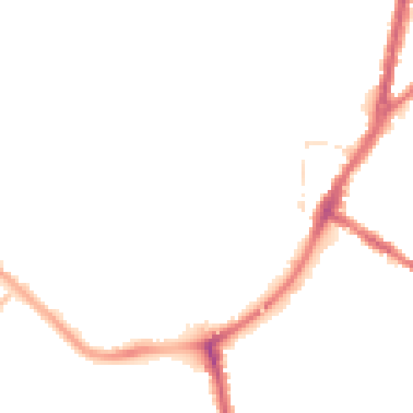Night-time road noise heatmap for TA6 3AU