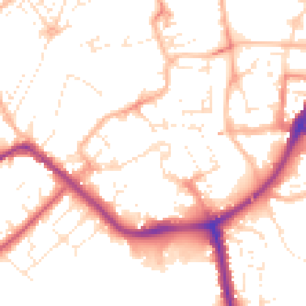 Daytime road noise heatmap for TA6 3BE