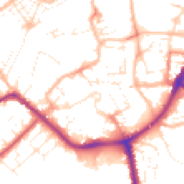 Daytime road noise heatmap for TA6 3BH