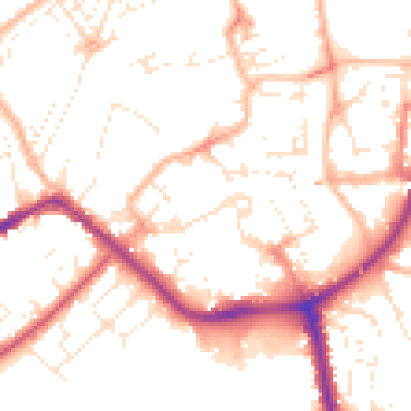 Daytime road noise heatmap for TA6 3BJ