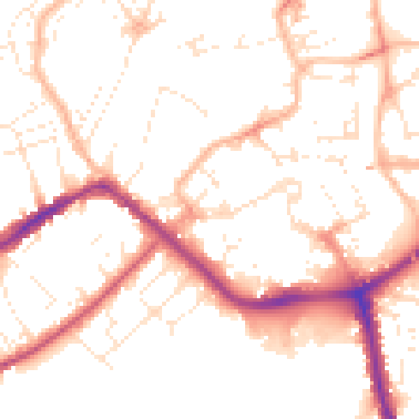 Daytime road noise heatmap for TA6 3BN