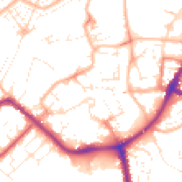 Daytime road noise heatmap for TA6 3BP