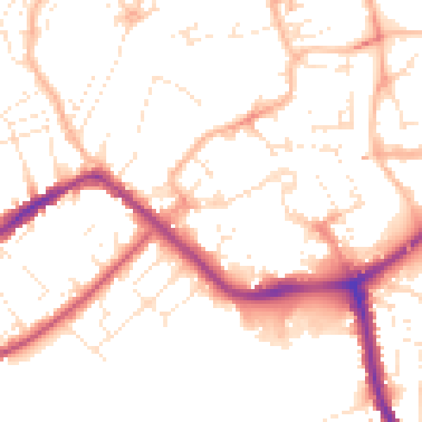 Daytime road noise heatmap for TA6 3BQ