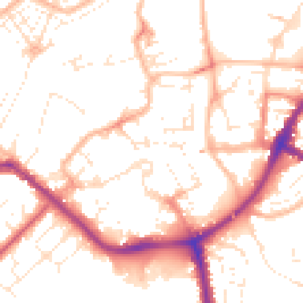 Daytime road noise heatmap for TA6 3BS