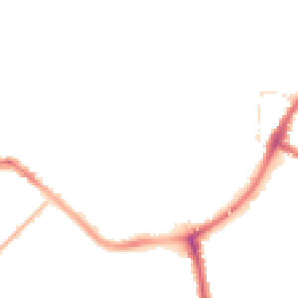 Night-time road noise heatmap for TA6 3BS