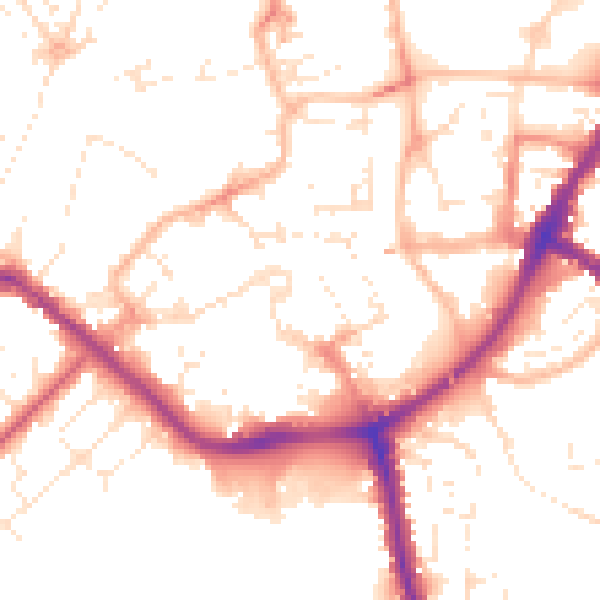 Daytime road noise heatmap for TA6 3BU