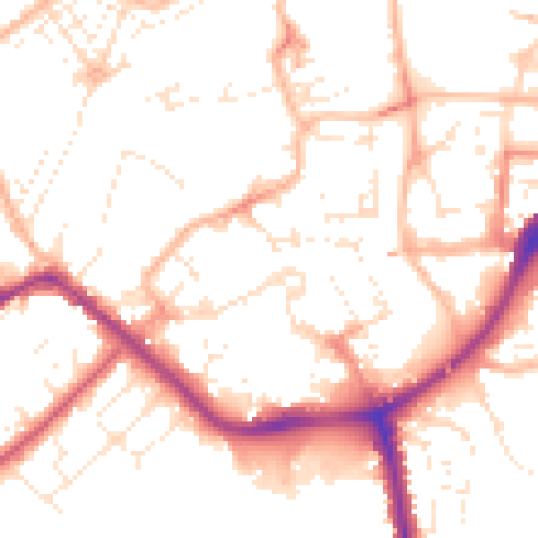 Daytime road noise heatmap for TA6 3BW