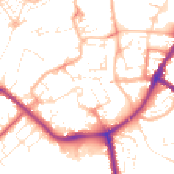 Daytime road noise heatmap for TA6 3BX