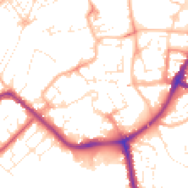 Daytime road noise heatmap for TA6 3BY
