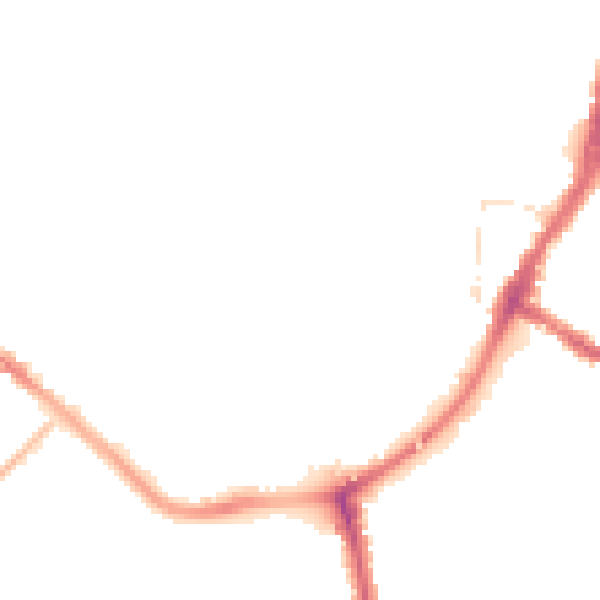 Night-time road noise heatmap for TA6 3DA