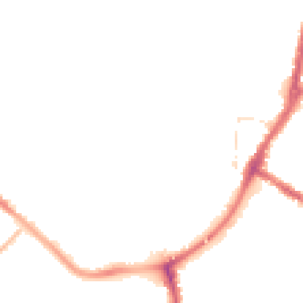 Night-time road noise heatmap for TA6 3DB