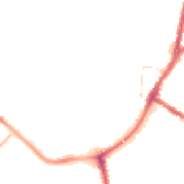 Night-time road noise heatmap for TA6 3DD