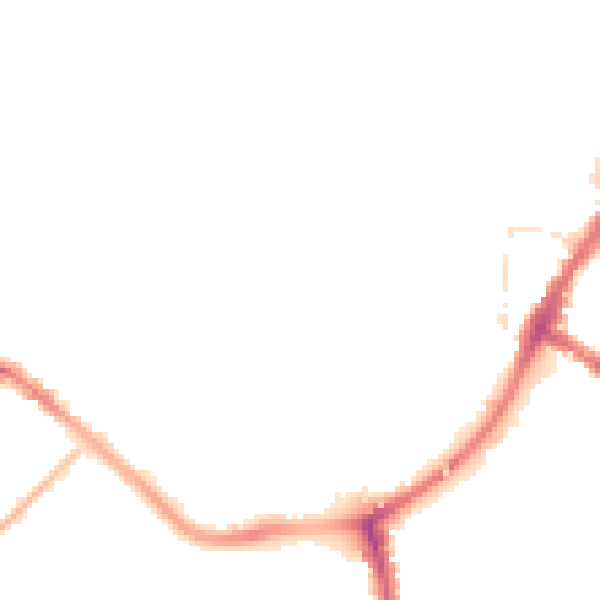 Night-time road noise heatmap for TA6 3DG