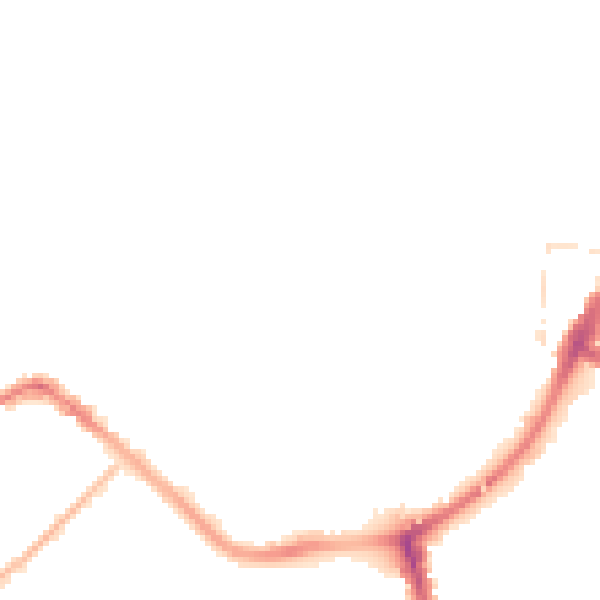 Night-time road noise heatmap for TA6 3DJ