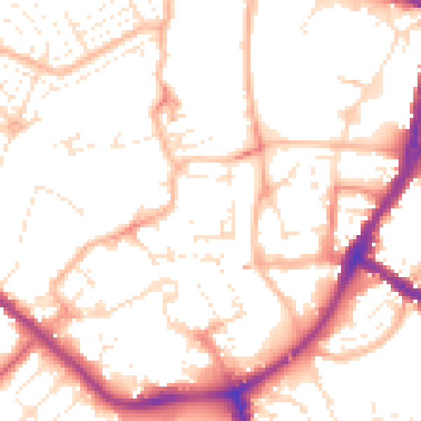 Daytime road noise heatmap for TA6 3DL