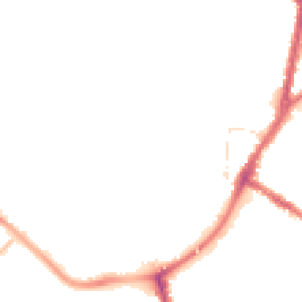 Night-time road noise heatmap for TA6 3DN