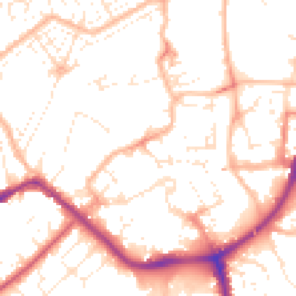 Daytime road noise heatmap for TA6 3DR
