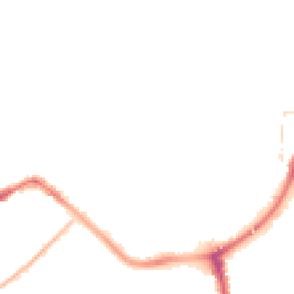 Night-time road noise heatmap for TA6 3DR