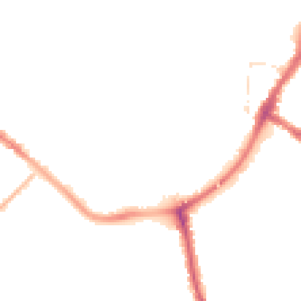 Night-time road noise heatmap for TA6 3DZ